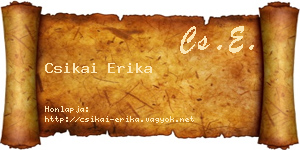 Csikai Erika névjegykártya